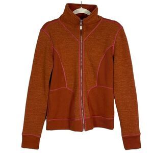 PrAna Tobi Full Zip Up Fleece Sweater Jacket Size Large Orange